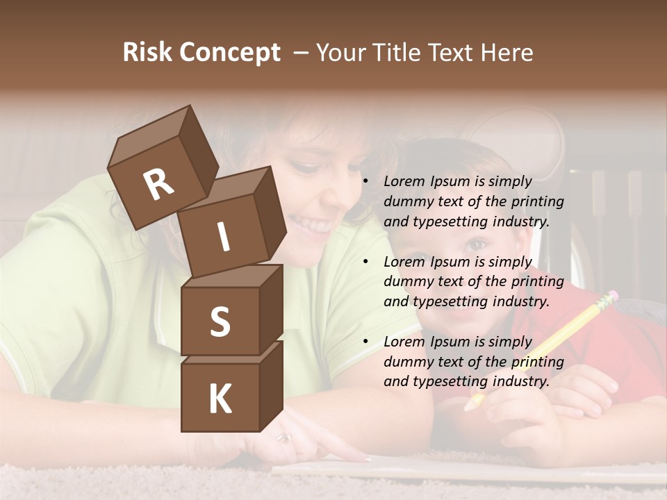 A Woman And A Child Are Writing On A Piece Of Paper PowerPoint Template