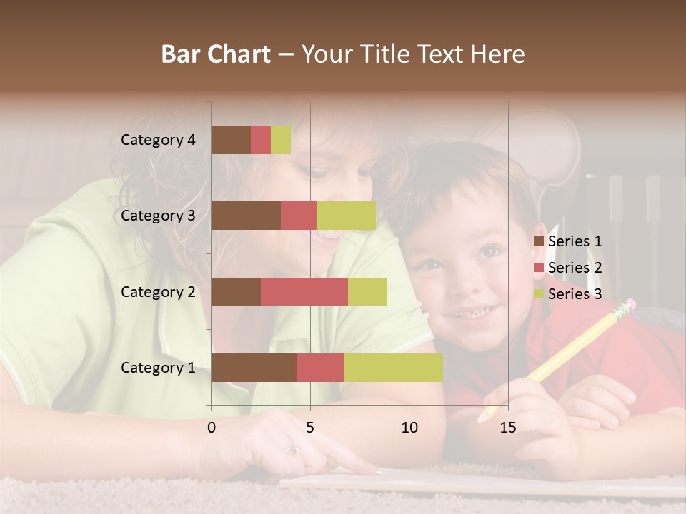 A Woman And A Child Are Writing On A Piece Of Paper PowerPoint Template