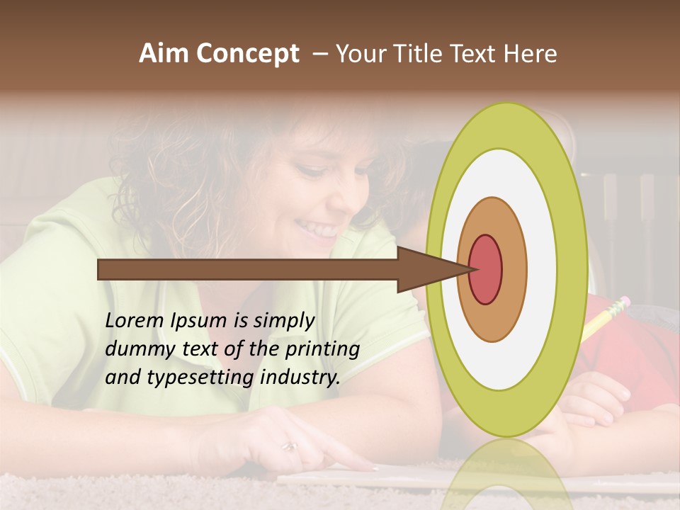 A Woman And A Child Are Writing On A Piece Of Paper PowerPoint Template