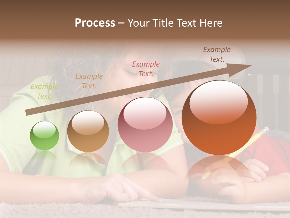 A Woman And A Child Are Writing On A Piece Of Paper PowerPoint Template