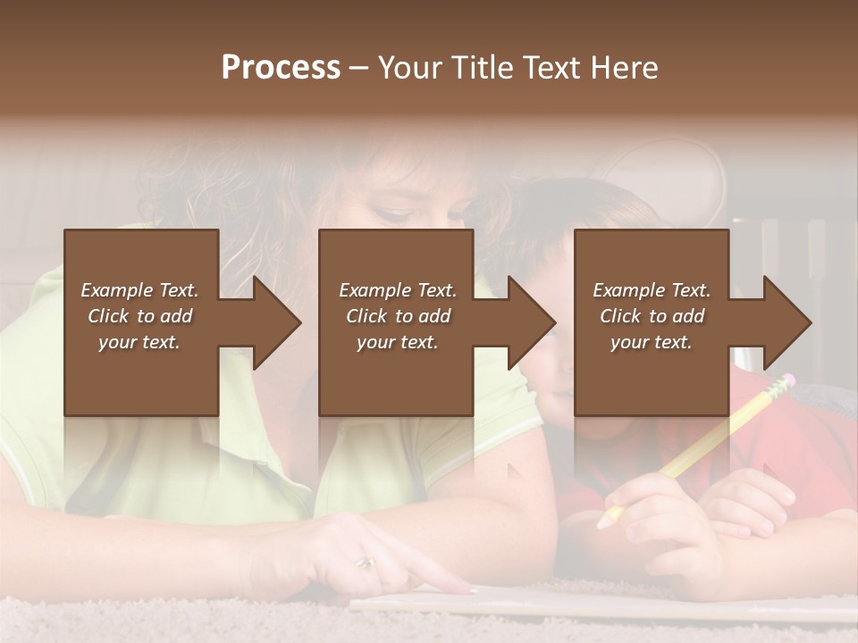 A Woman And A Child Are Writing On A Piece Of Paper PowerPoint Template