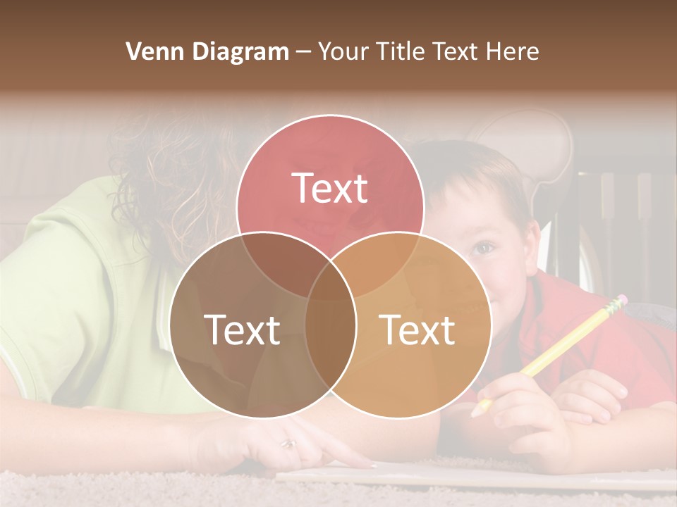 A Woman And A Child Are Writing On A Piece Of Paper PowerPoint Template