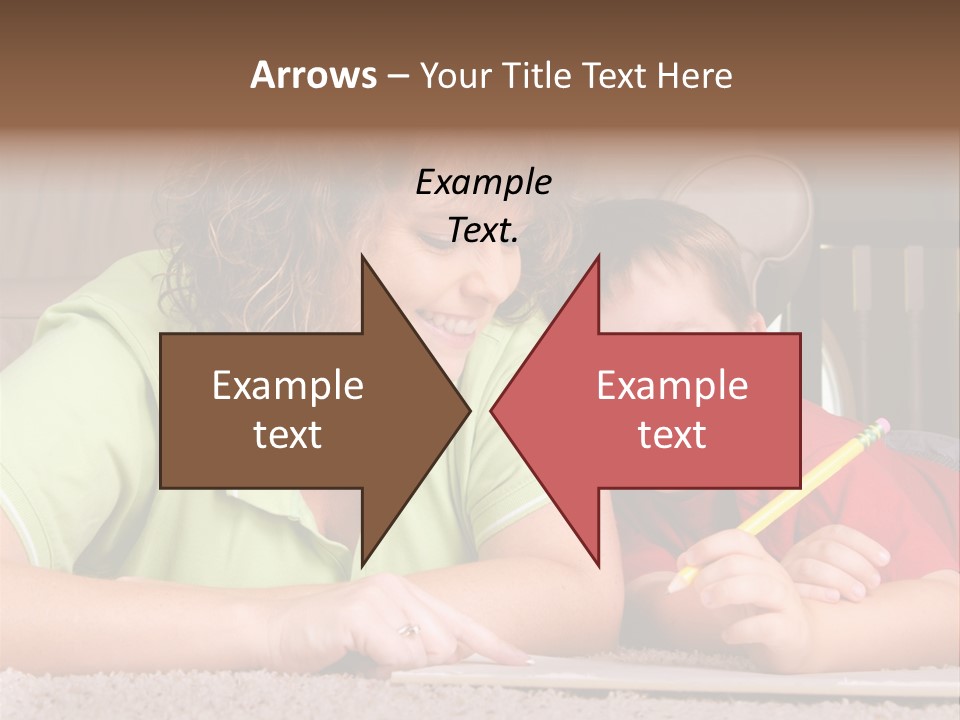 A Woman And A Child Are Writing On A Piece Of Paper PowerPoint Template