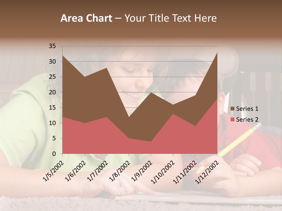 A Woman And A Child Are Writing On A Piece Of Paper PowerPoint Template