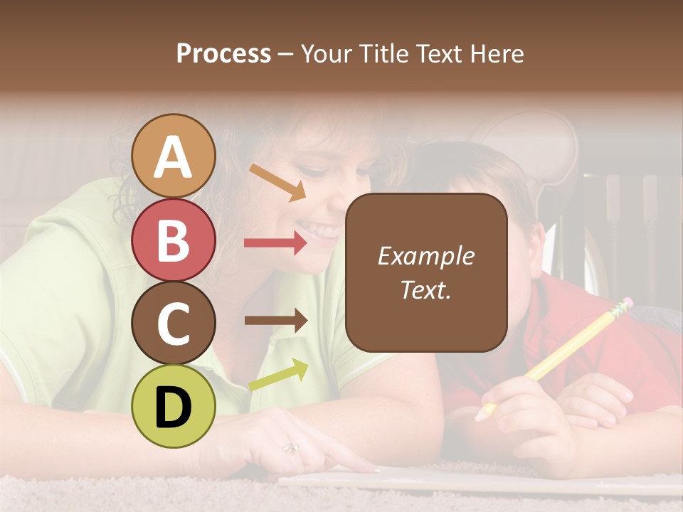 A Woman And A Child Are Writing On A Piece Of Paper PowerPoint Template