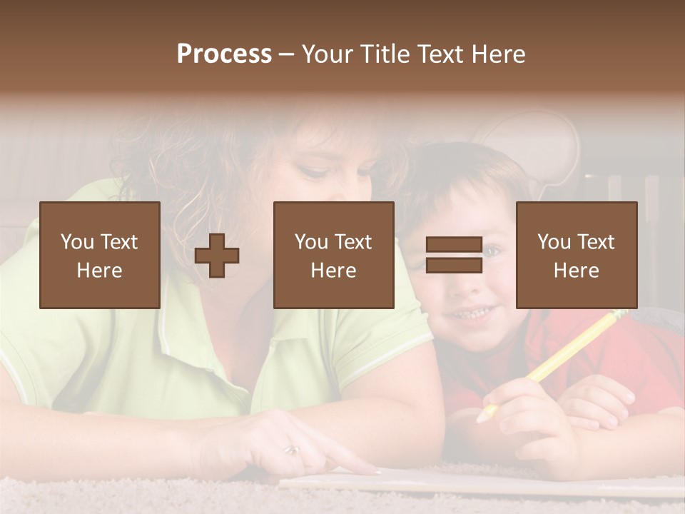 A Woman And A Child Are Writing On A Piece Of Paper PowerPoint Template