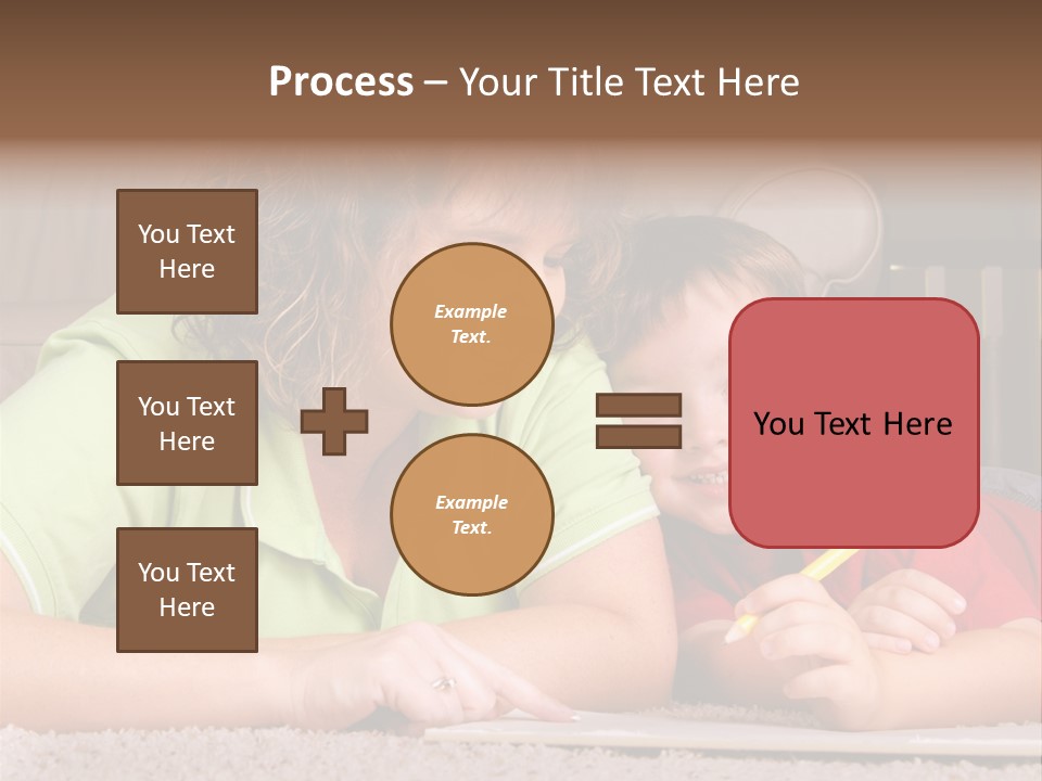 A Woman And A Child Are Writing On A Piece Of Paper PowerPoint Template
