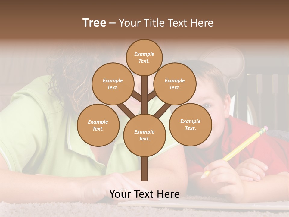 A Woman And A Child Are Writing On A Piece Of Paper PowerPoint Template