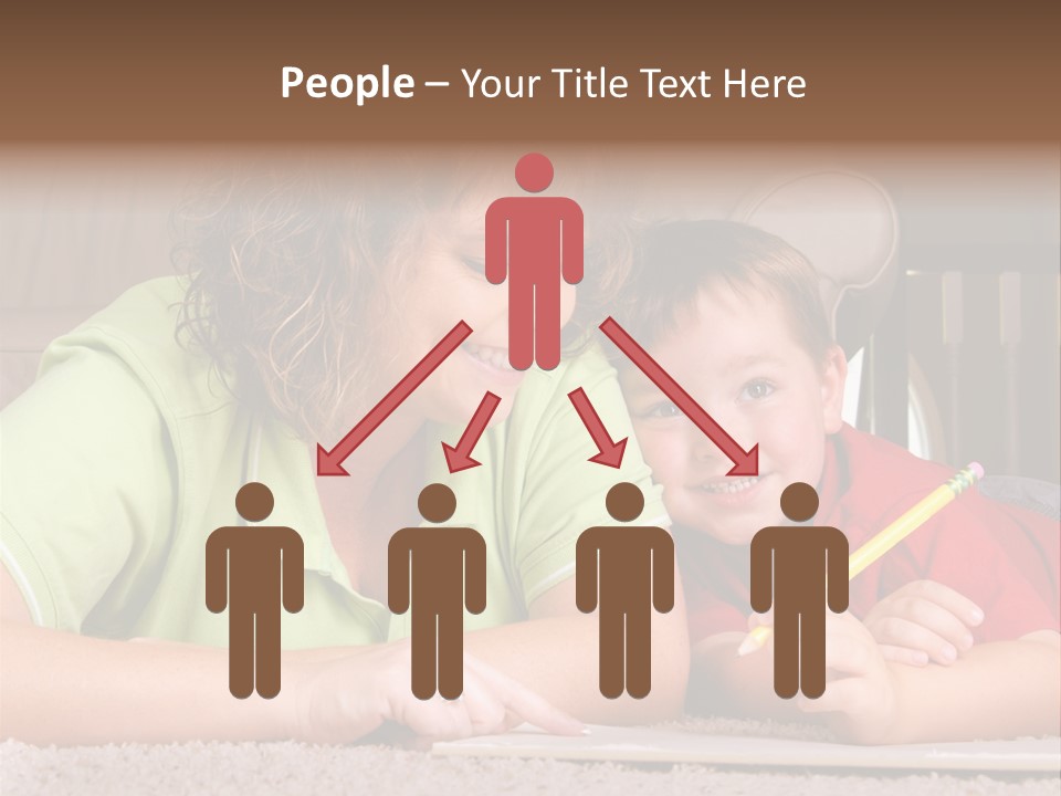 A Woman And A Child Are Writing On A Piece Of Paper PowerPoint Template