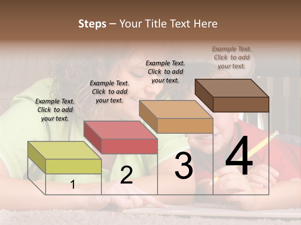 A Woman And A Child Are Writing On A Piece Of Paper PowerPoint Template
