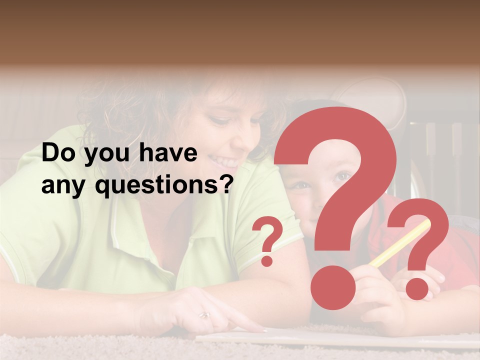 A Woman And A Child Are Writing On A Piece Of Paper PowerPoint Template