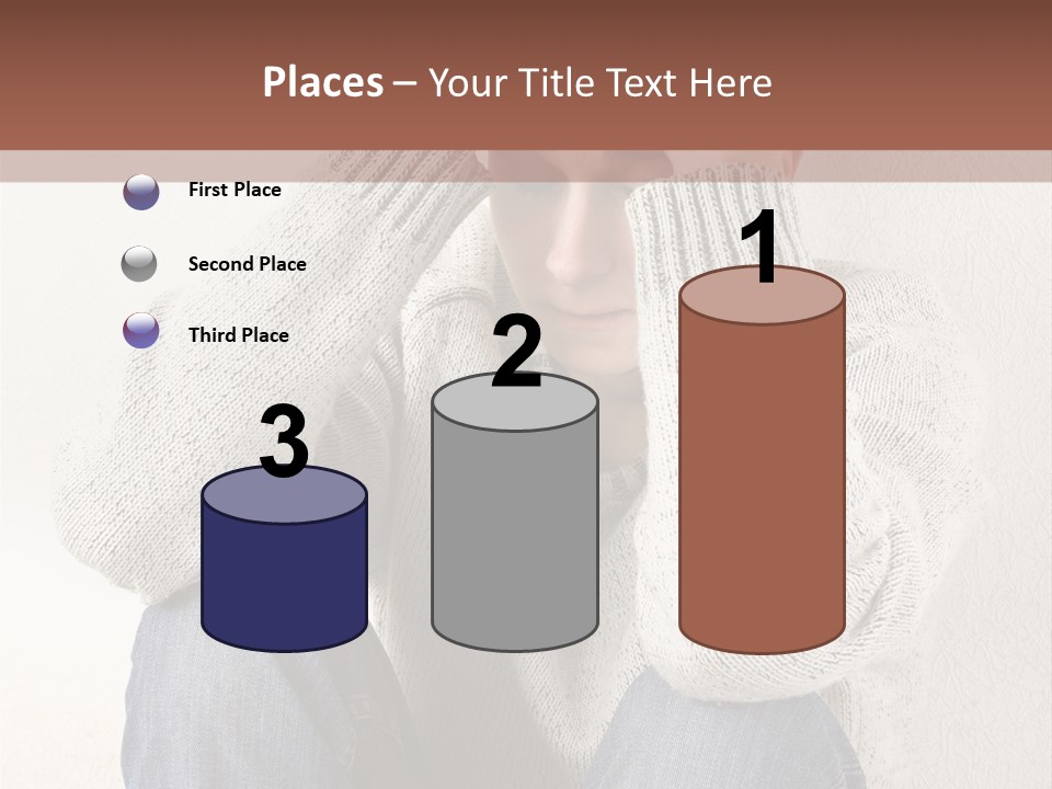 Male Thinking Teen PowerPoint Template