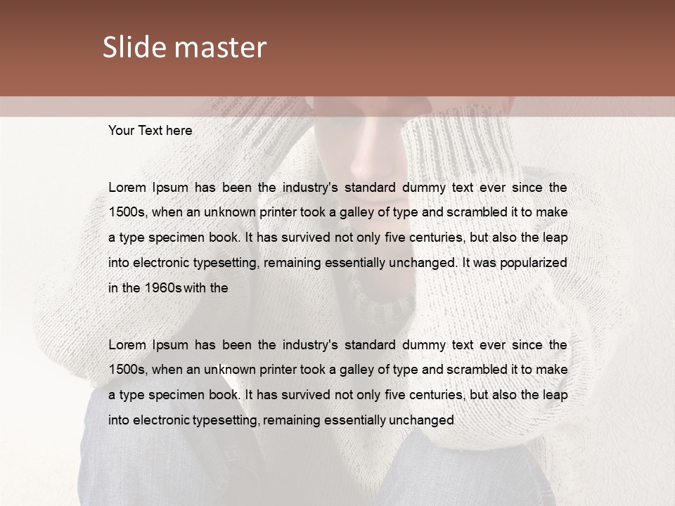 Male Thinking Teen PowerPoint Template