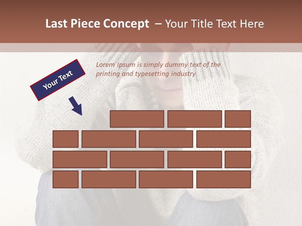 Male Thinking Teen PowerPoint Template