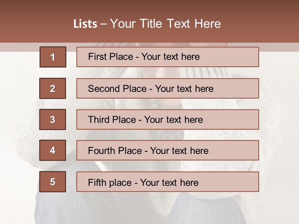 Male Thinking Teen PowerPoint Template