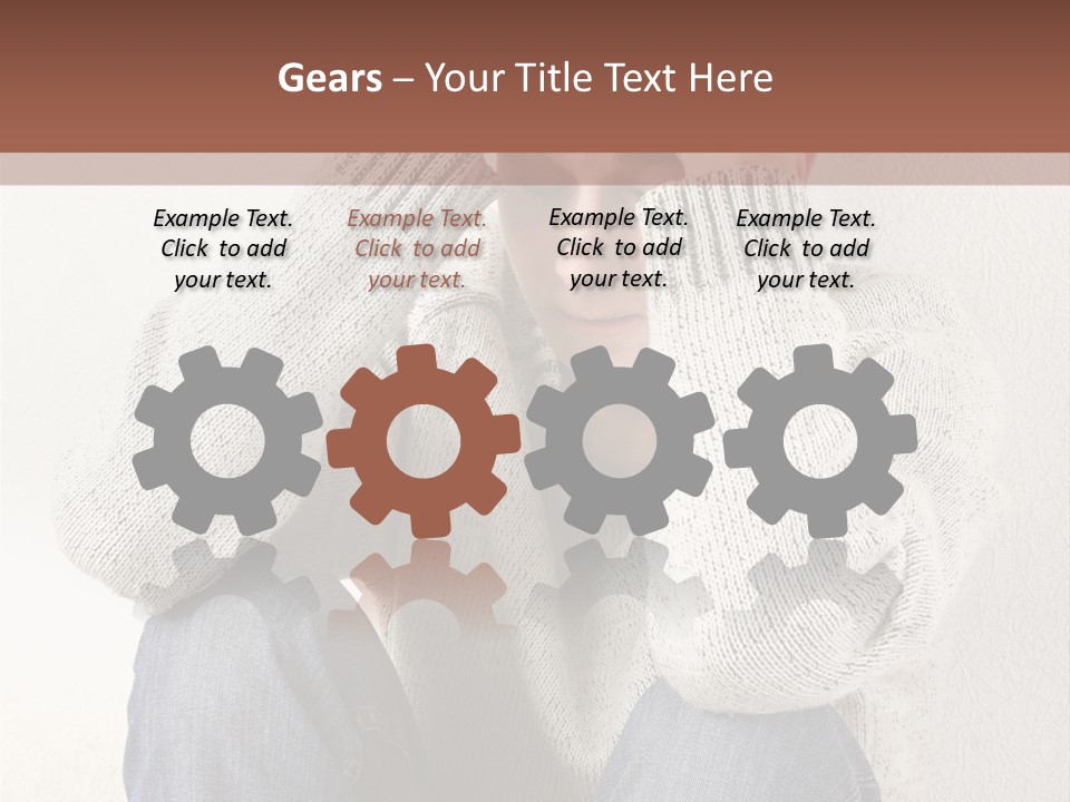 Male Thinking Teen PowerPoint Template