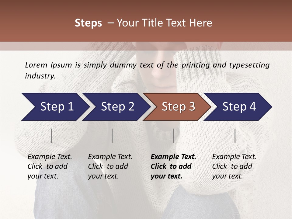 Male Thinking Teen PowerPoint Template