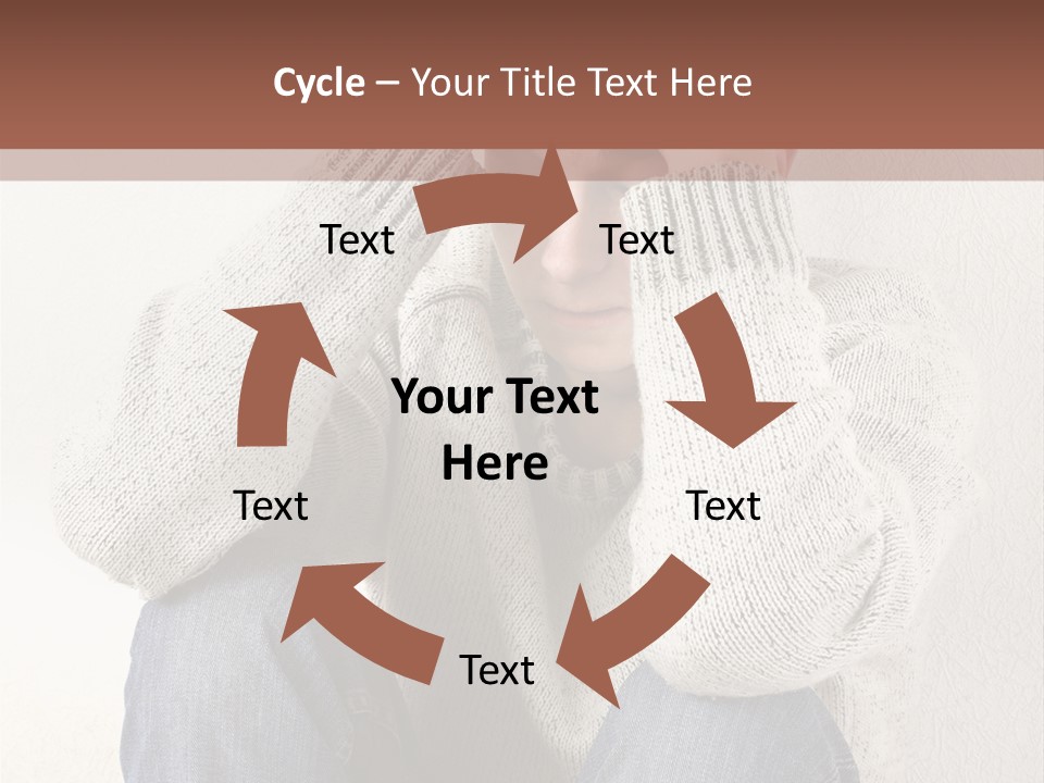 Male Thinking Teen PowerPoint Template