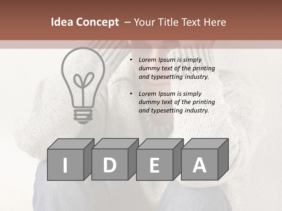 Male Thinking Teen PowerPoint Template