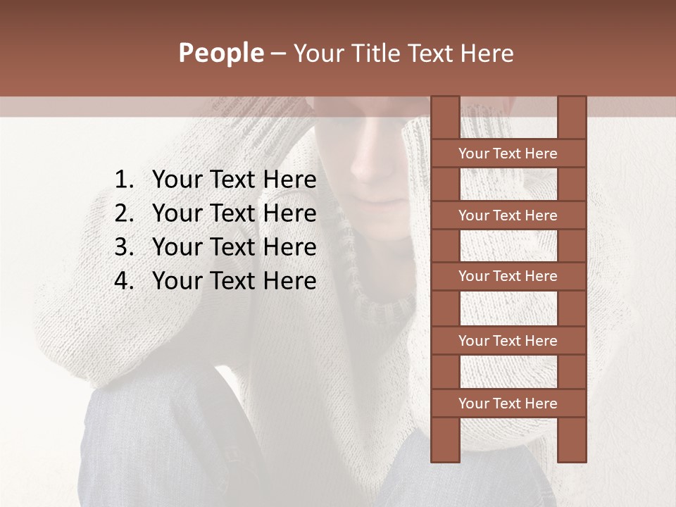 Male Thinking Teen PowerPoint Template