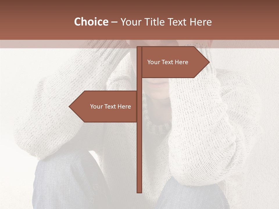 Male Thinking Teen PowerPoint Template