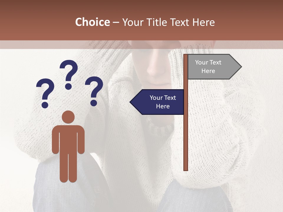 Male Thinking Teen PowerPoint Template