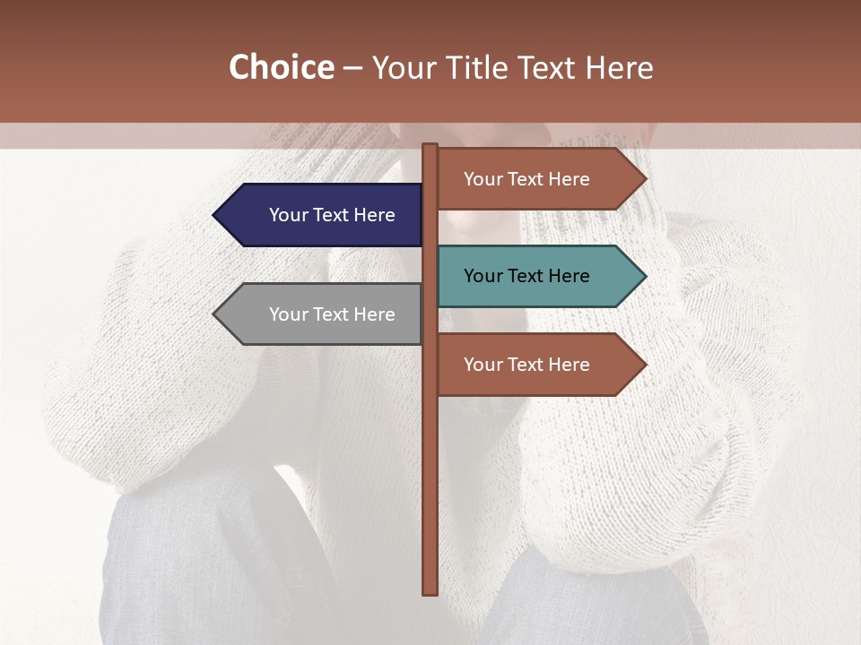 Male Thinking Teen PowerPoint Template