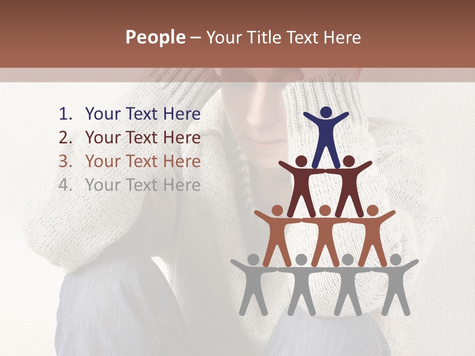 Male Thinking Teen PowerPoint Template