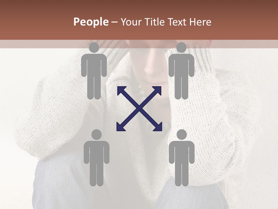 Male Thinking Teen PowerPoint Template