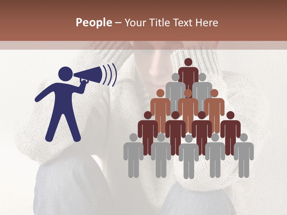 Male Thinking Teen PowerPoint Template