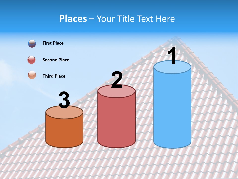 New Blue Sky Clouds Architecture PowerPoint Template