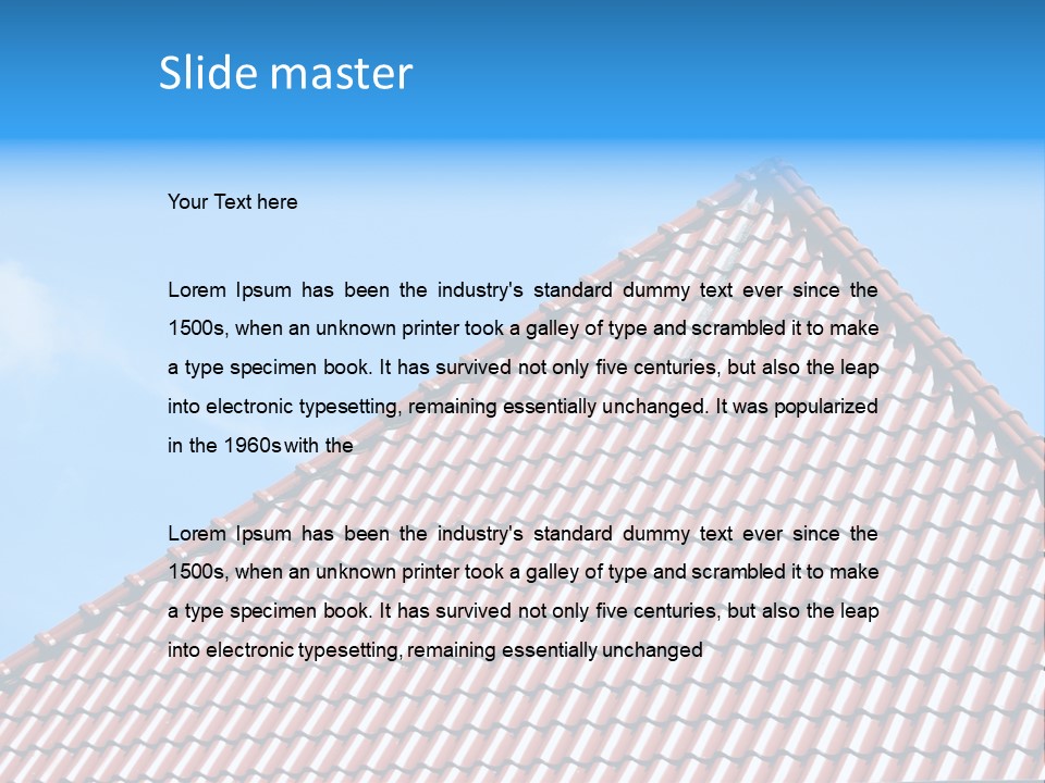 New Blue Sky Clouds Architecture PowerPoint Template