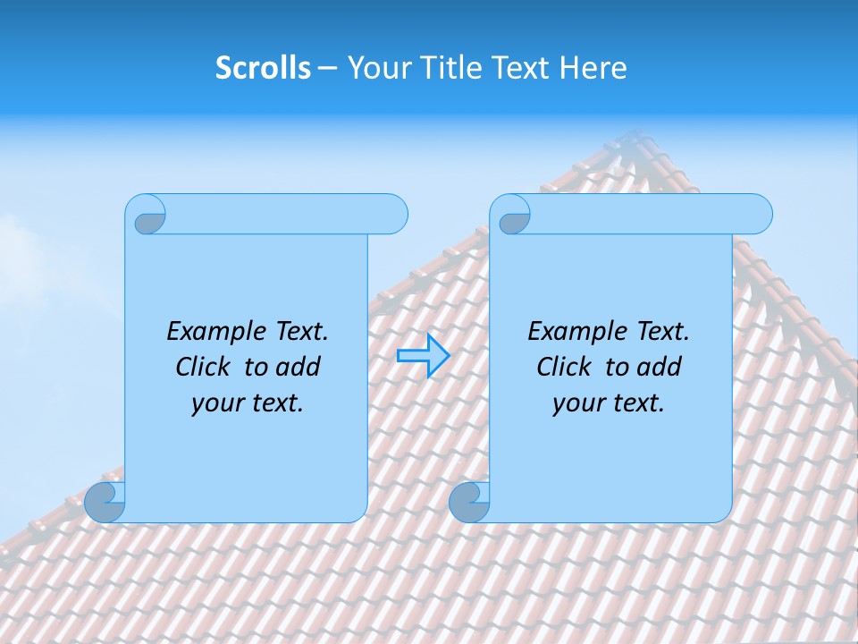 New Blue Sky Clouds Architecture PowerPoint Template