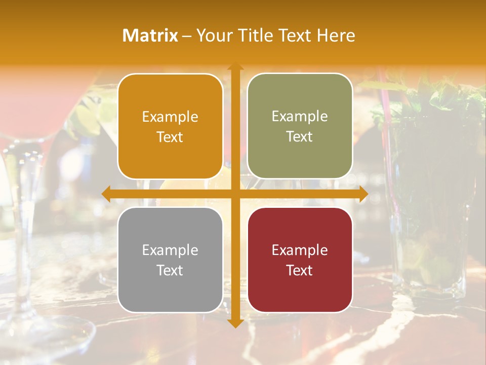 A Table Topped With Lots Of Different Types Of Drinks PowerPoint Template