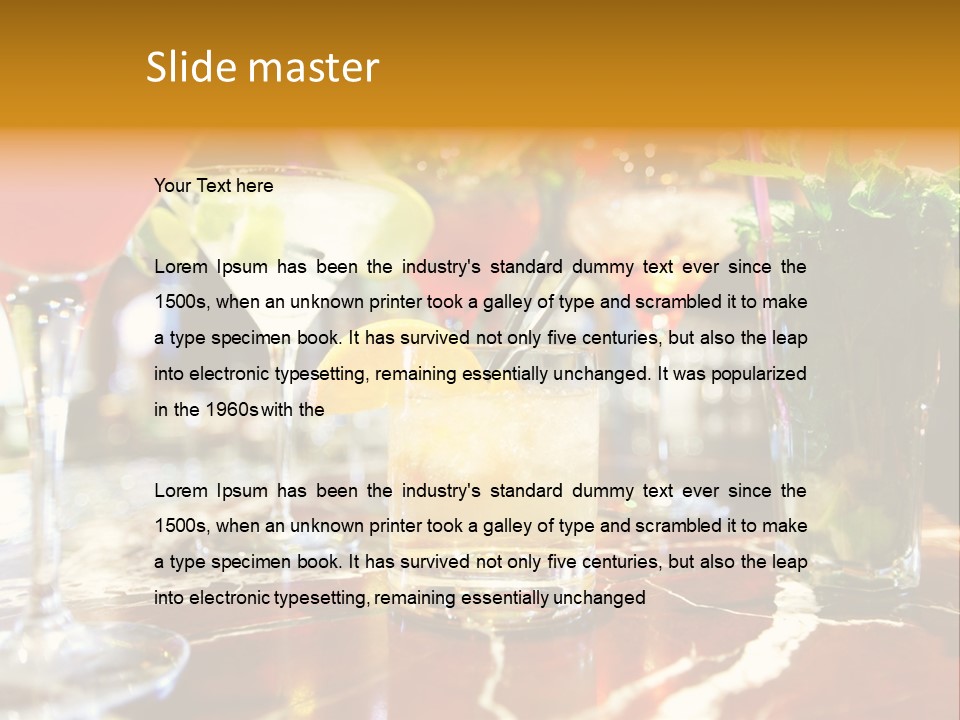 A Table Topped With Lots Of Different Types Of Drinks PowerPoint Template