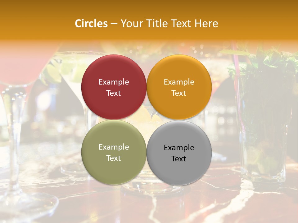 A Table Topped With Lots Of Different Types Of Drinks PowerPoint Template