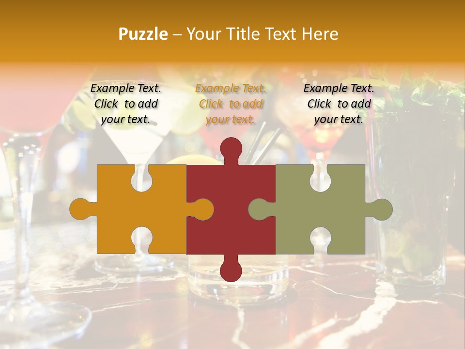 A Table Topped With Lots Of Different Types Of Drinks PowerPoint Template