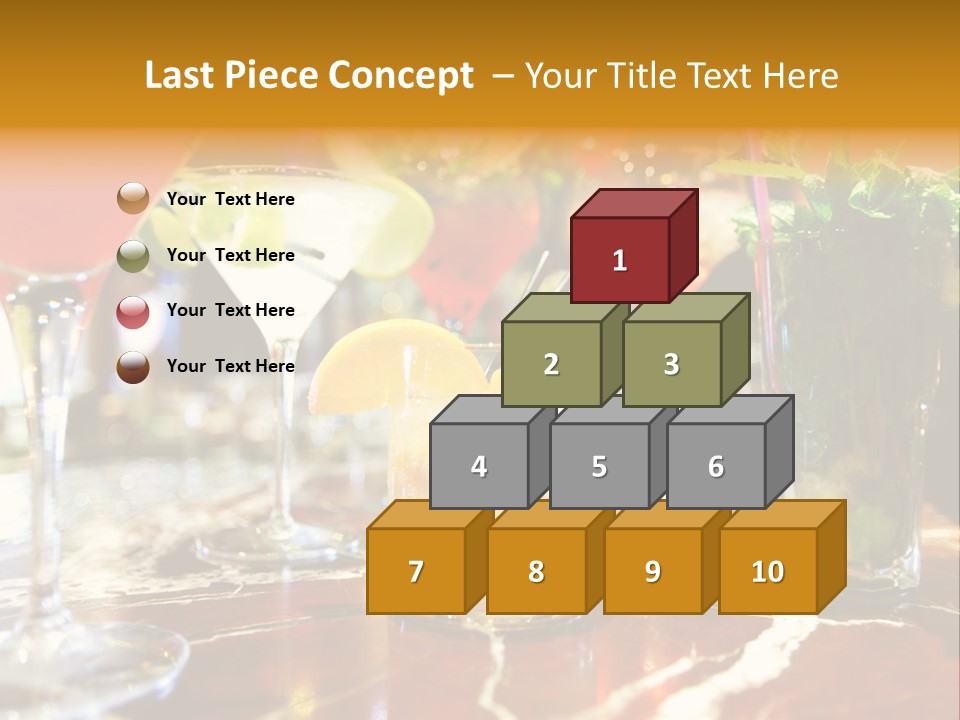 A Table Topped With Lots Of Different Types Of Drinks PowerPoint Template