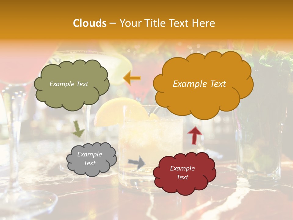 A Table Topped With Lots Of Different Types Of Drinks PowerPoint Template