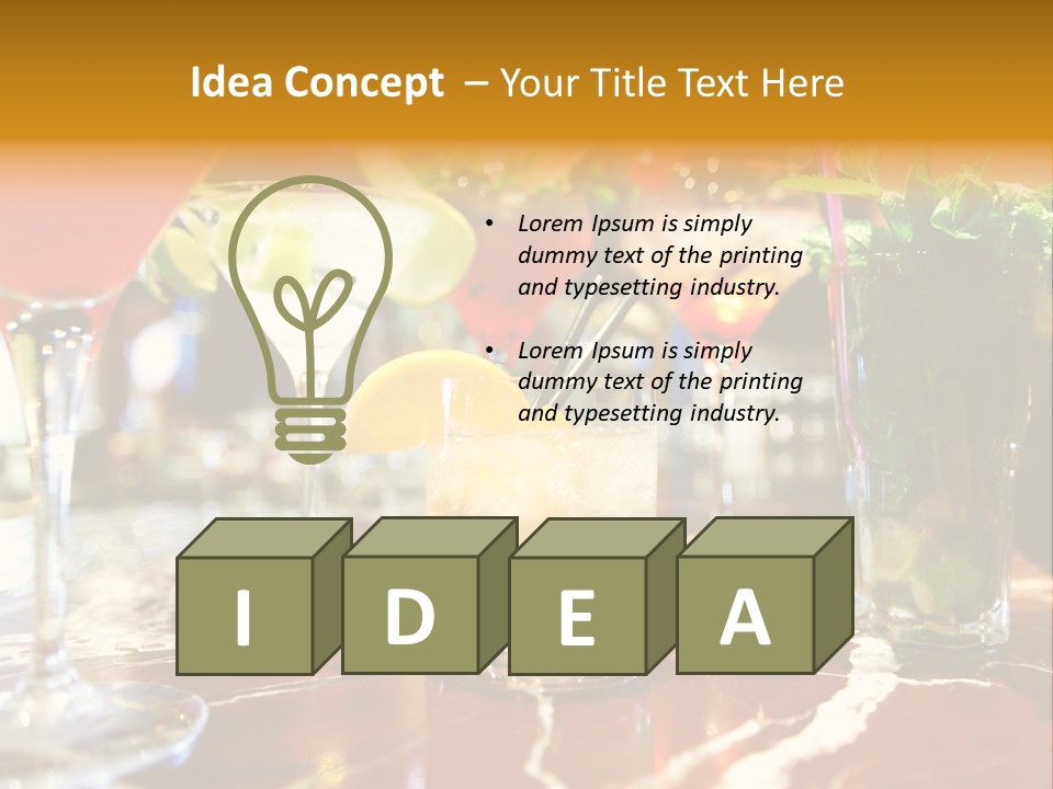 A Table Topped With Lots Of Different Types Of Drinks PowerPoint Template