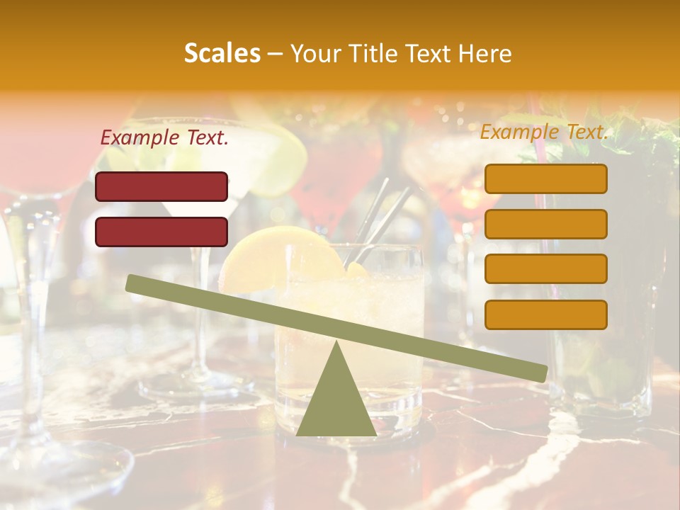 A Table Topped With Lots Of Different Types Of Drinks PowerPoint Template