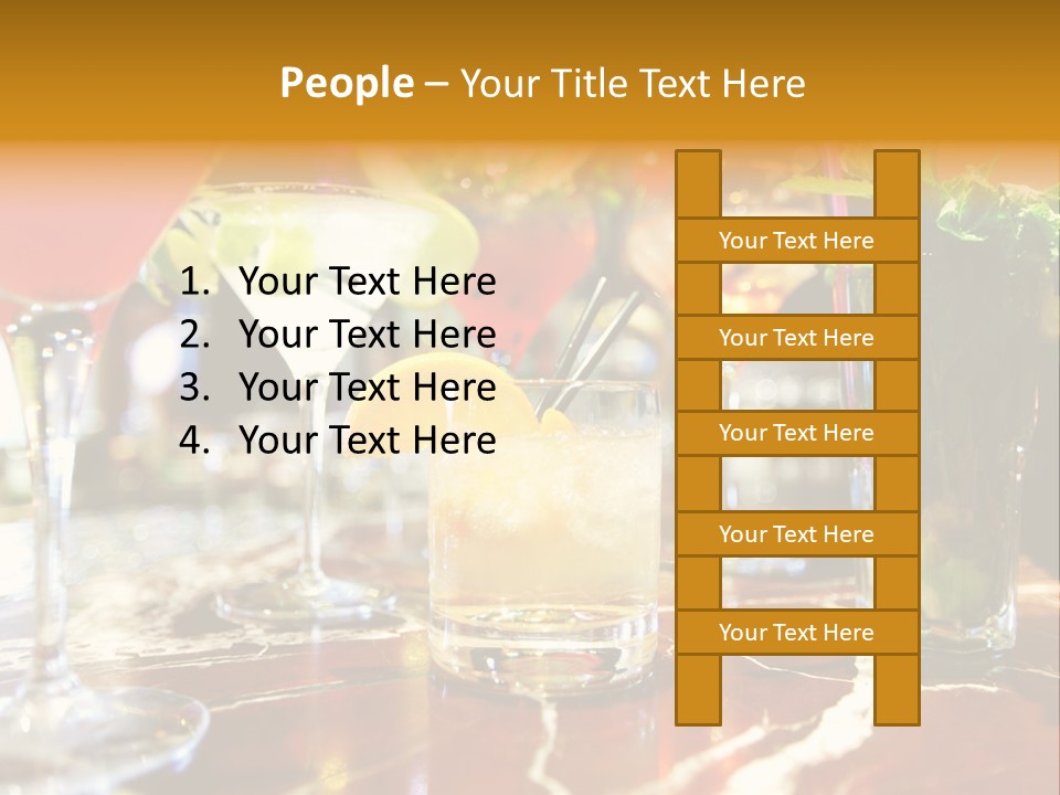 A Table Topped With Lots Of Different Types Of Drinks PowerPoint Template