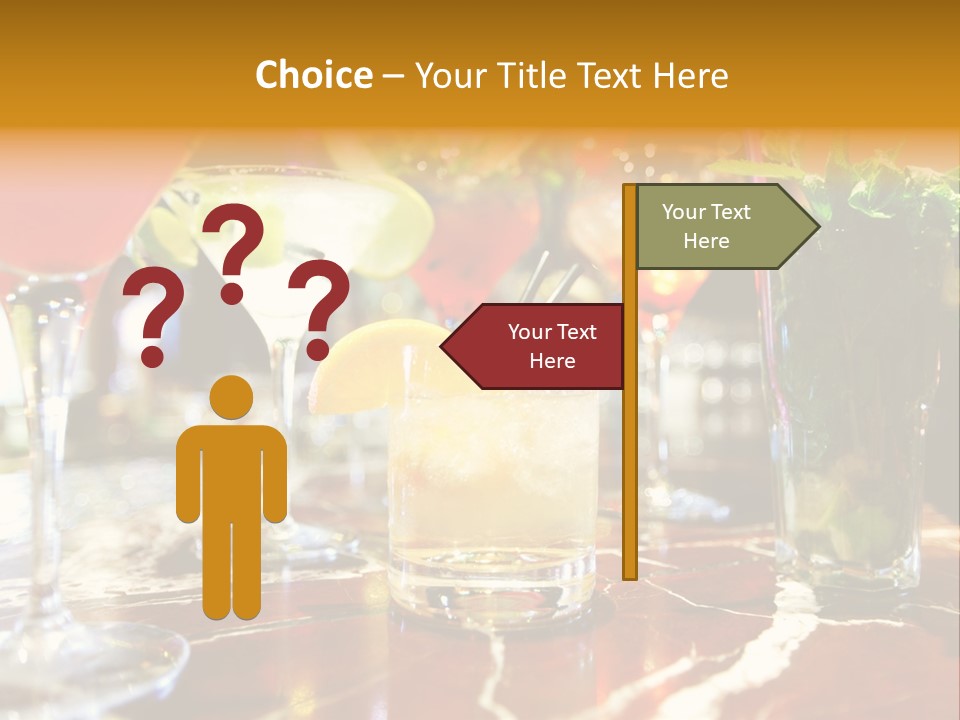 A Table Topped With Lots Of Different Types Of Drinks PowerPoint Template