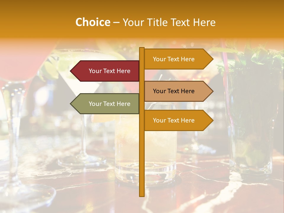 A Table Topped With Lots Of Different Types Of Drinks PowerPoint Template