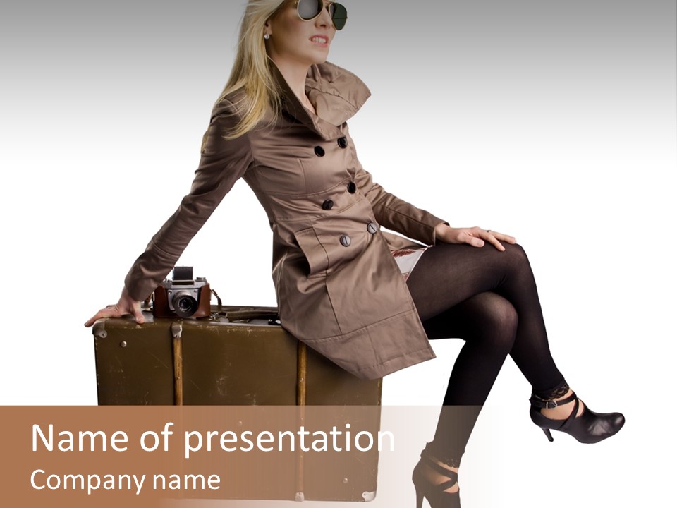 Suitcase Transportation Attractive PowerPoint Template