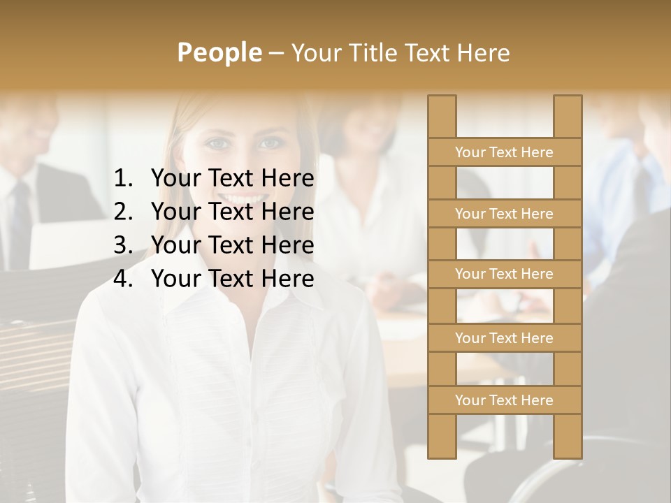 Mature Portrait Girl PowerPoint Template