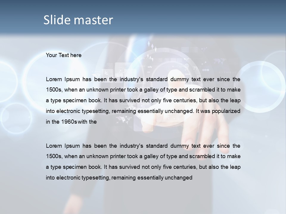 A Person Touching A Button On A Touch Screen PowerPoint Template