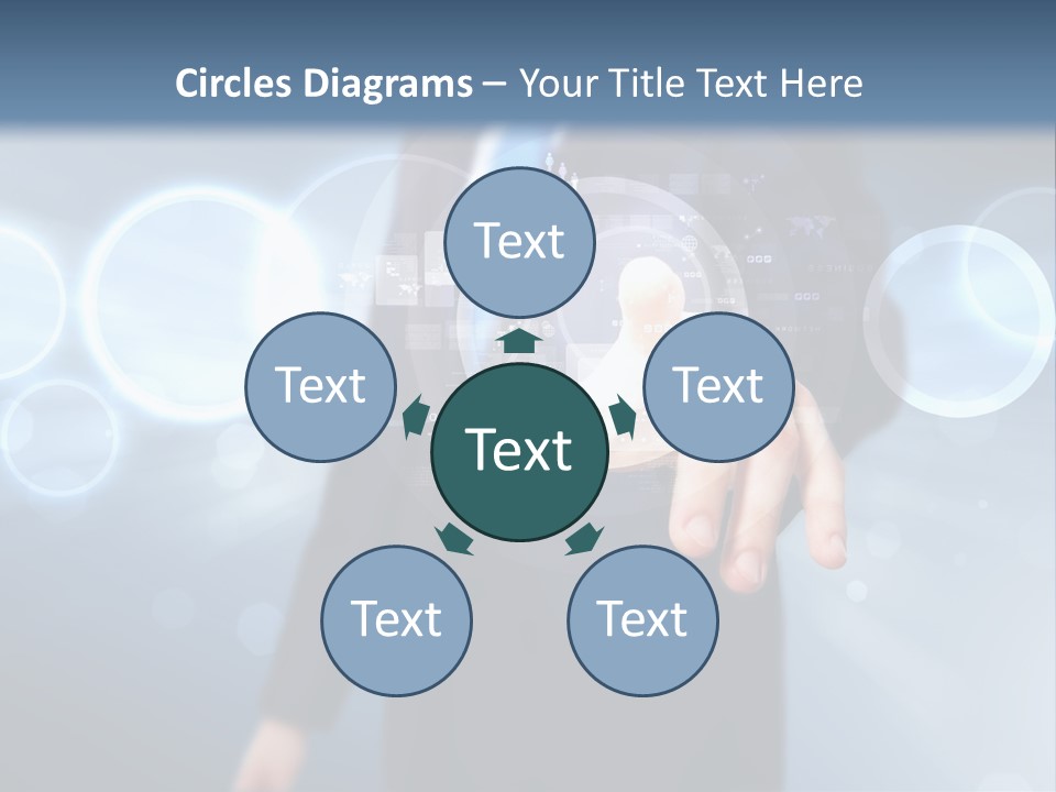 A Person Touching A Button On A Touch Screen PowerPoint Template
