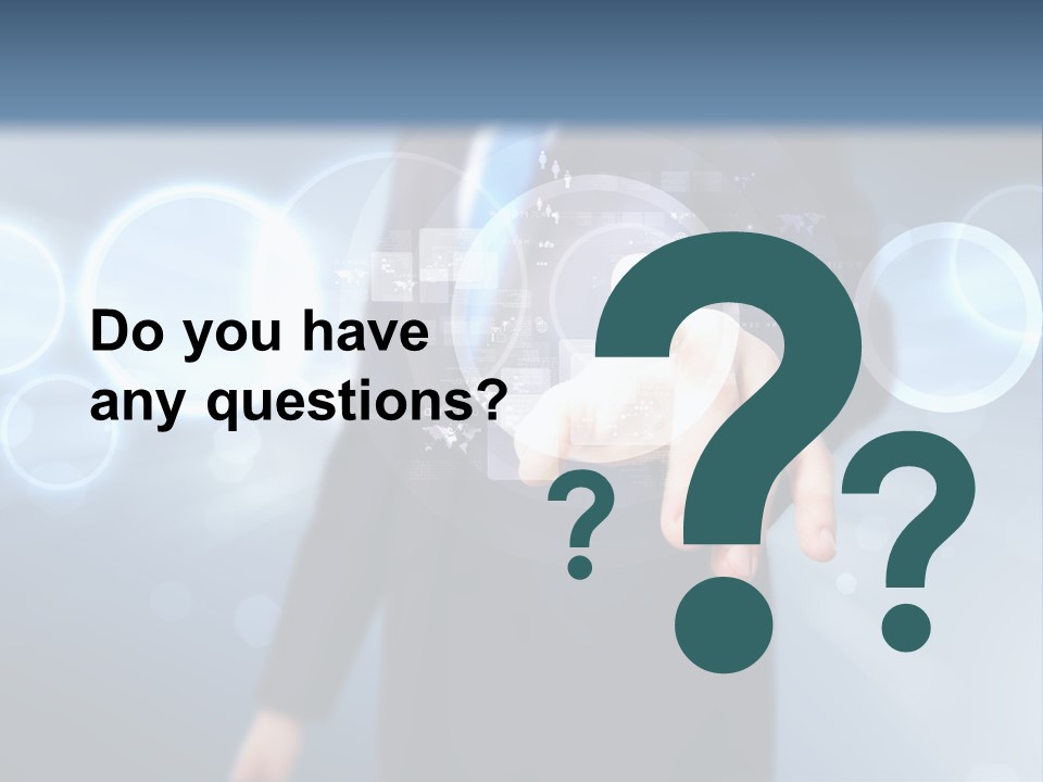 A Person Touching A Button On A Touch Screen PowerPoint Template