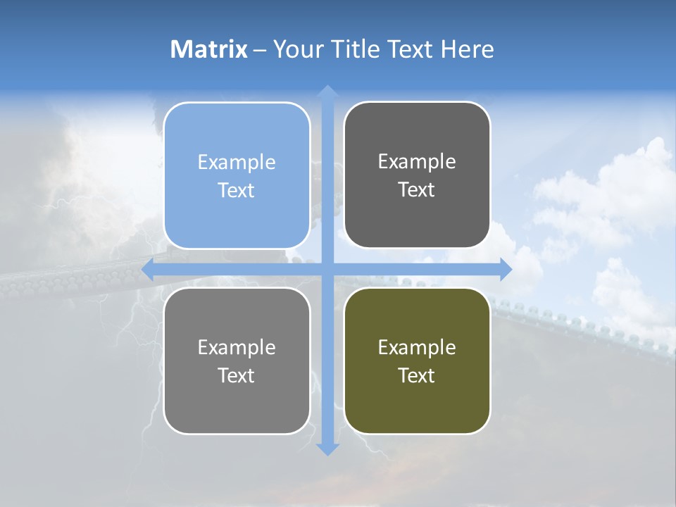 A Large Pair Of Scissors Cutting Through The Sky PowerPoint Template
